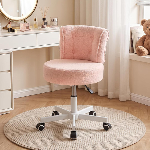 Vanity chair with wheels - with,