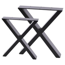 2Pcs Industrial X Table Legs